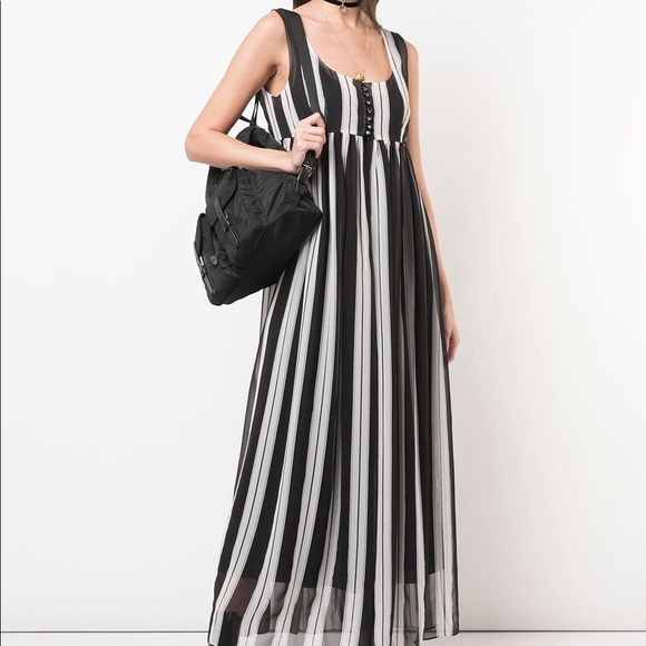 Marc Jacobs Striped MIDI Dress 100% Silk - Picture 2 of 8